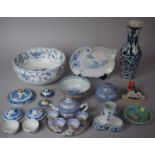 A Collection of Continental and Oriental Ceramics to Feature Blue and White Vase, Blue and White