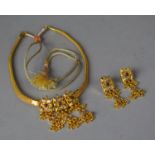 A Collection of Traditional Indian Jewellery to Include Earrings and Necklace with Red Stones