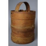 A Chinese Wooden Cylindrical Rice Bucket, 16cm Diameter