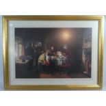 A Gilt Framed Print After F Hardy, "Baby's Birthday", 51cm wide