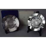 Two Good Quality Silver Ashtrays Given by the Cheshire County Council Education department and