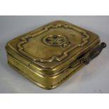 A French Brass Car or Carriage Foot Warmer by Girodon and Montet, Lyon, 18cm Wide