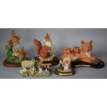 A Collection of Animal Ornaments to Feature Fox Family by Leonardo on Wooden Stand, Squirrel