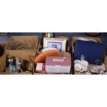 Six Boxes Containing Kitchenwares, Tea and Coffee wares, Tea and Coffee Wares, Ornaments,