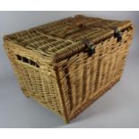 A Vintage Vintage Wicker Pet Carrier/Picnic Basket, 52cm Wide