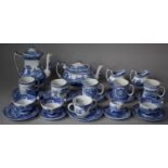 A Collection of Spode Blue and White Teawares to Include Italian Patterned Teapot, Coffee Pot,