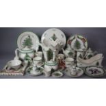 A Large Collection of Spode Christmas Tree Ceramics to include Large Pierced Vase, Large Sleigh