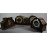 Four Oak Cased Mantle Clocks, All in Need of Attention