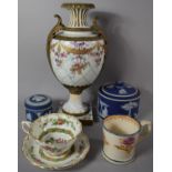 A Collection of Late 19th Century and Later Ceramics to Include Two Handled Continental Vase, Two