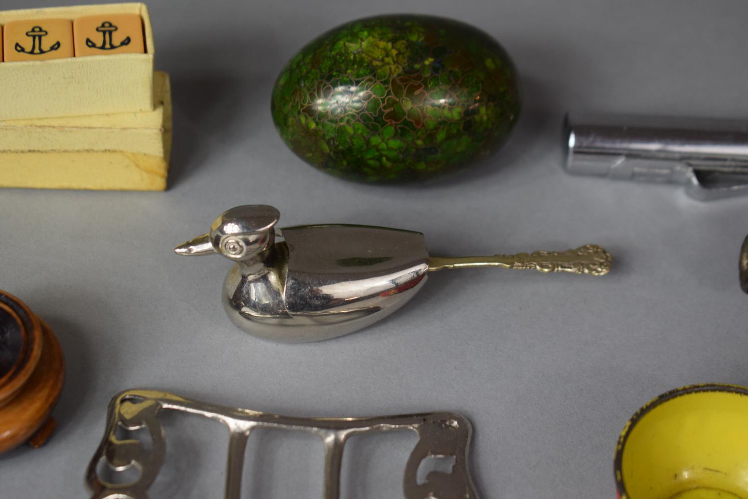 A Collection of Curios to Include Whistle, Belt Buckle, Novelty Salt etc - Image 2 of 2