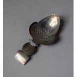 A Georgian Silver Tea Caddy Spoon with Acorn Shaped Bowl by Elizabeth Morley, London 1790, Repair to