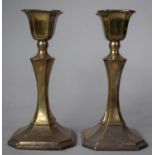 A Pair of Silver Candlesticks, 17.5cm High, Birmingham 1941