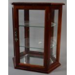 A Modern Display Cabinet with Two Glass Shelves, 31cm high