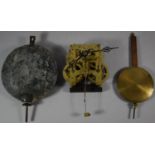 A Good Quality American Clock Movement and Pendulum Together with a Large Lead Pendulum Weight