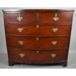 A 19th Century Mahogany Bow Front Bedroom Chest of Two Short and Three Long Drawers with Bracket