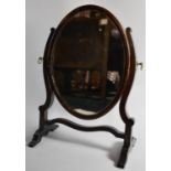 An Edwardian Mahogany Framed Dressing Table Swing Mirror with Oval Glass, 40.5cm high