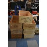A Collection of Seven Wooden Wine Boxes