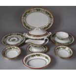 A Spode Christmas Rose Pattern Dinner Service to include Oval Serving Dish, Lidded Tureen, Oval