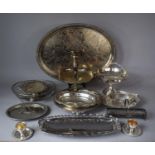 A Collection of Silver Plated Metalwares to include Large Galleried Oval Tray, Salver, Basket,