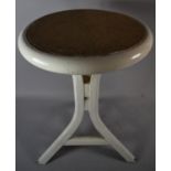 A Vintage Metal Framed Tripod Stool, Circular Top 29cm Diameter and 45cm high