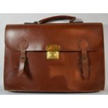 A Vintage Leather Satchel, 40cm wide