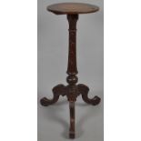 A Late Victorian Tripod Stand with Later Circular Inlaid Top, to Form Candle Stand, 28.5cm Diameter