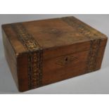 A Late 19th/Early 20th Century Writing Slope with Inlaid Banded Decoration, for Restoration, 30cm