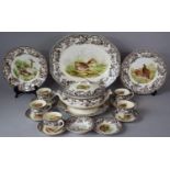 A Spode Woodland Pattern Breakfast Set to Comprise Oval Serving Dish, Lidded Tureen, Three large