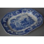 A Large Spode Blue and White The Signature Collection Aesop's Fables Pattern Well and Tree