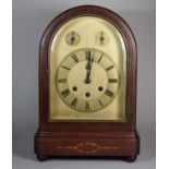 An Edwardian Mahogany Eight day Striking on the Quarter Westminster Chime Bracket Clock by Gustav