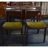 A Modern Drop Leaf Table and Four 1970's Style Dining Chairs