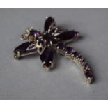 A Novelty Silver Brooch in the form of a Dragonfly with Amethyst Effect Stones, Stamped 925, 5cm