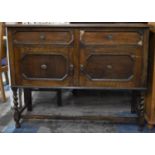 An Edwardian Oak Sideboard, One Drawer with Detached Fieldings, 123cm Wide