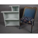 A Painted Bookcase, 71cm wide Together with a Loom Nursing Chair