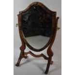 A Small Rosewood Veneer Shield Shaped Swing Mirror on Boxwood Frame, 29cm high