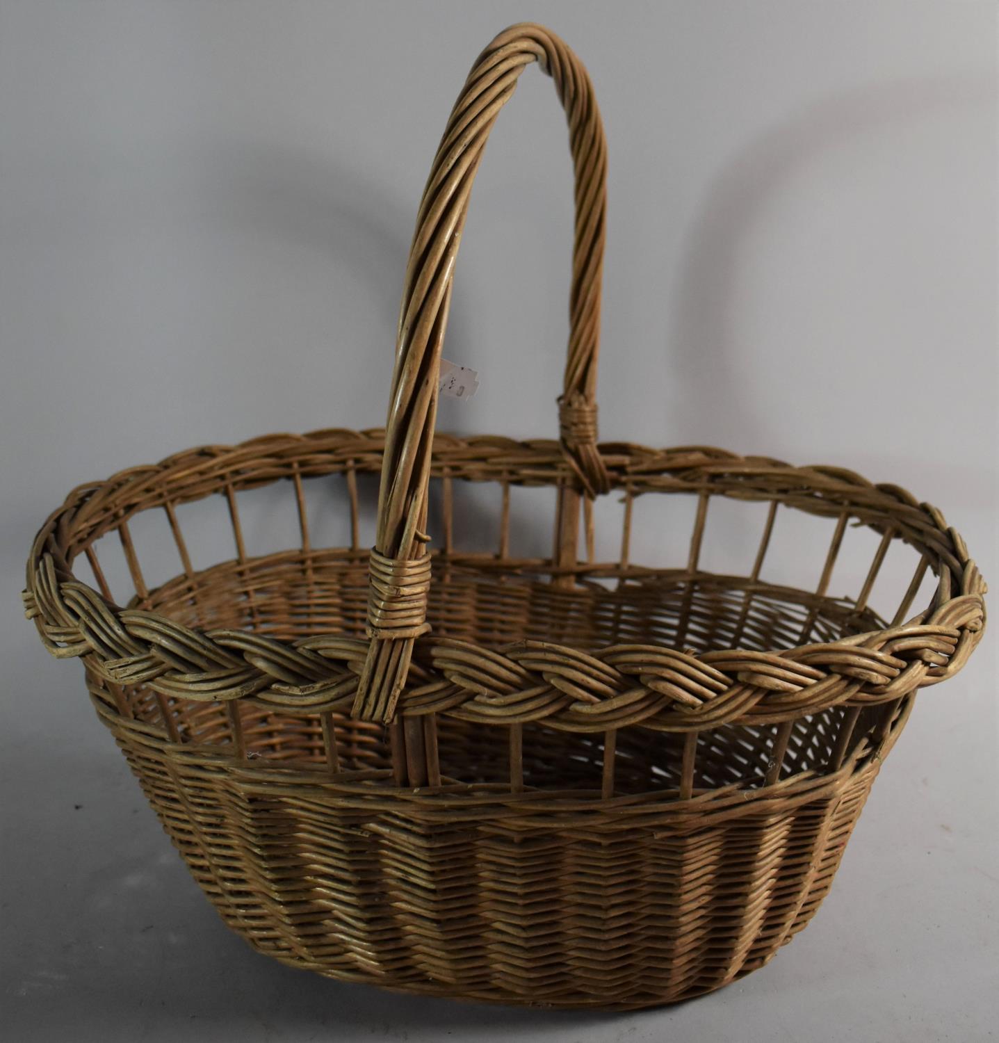 A Vintage Wicker Shopping Basket, 40cm Wide