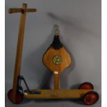 A Vintage Child's Scooter and Pair of Bellows