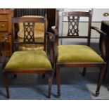 A Ladies and Gents Mahogany Framed Pair of Armchairs