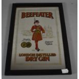 A Reproduction Beefeater Gin Advertising Mirror, 34cm high