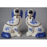 A Pair of Staffordshire Ware Reproduction Spaniels, 22cm High