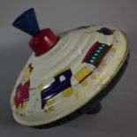 A Vintage Tinplate Spinning Top Child's Toy, 19cm Diameter