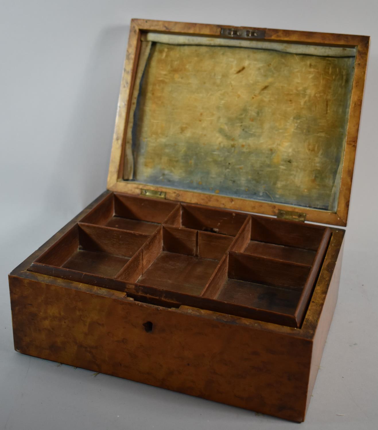 A Late 19th Century Birds Eye Maple Work Box with Inner Removable Inner Tray, 24cm Wide - Image 2 of 2