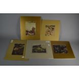 A Collection of Five Mounted by Unframed Edmond Dulac Arabian Nights Prints