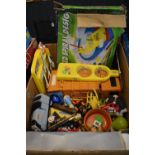 A Collection of Various Toys, Figures, Vehicles etc Including Tonka Bin Lorry and Rolf Harris