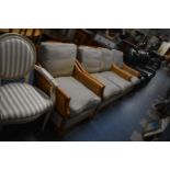 A Modern Bergere Three Piece Suite