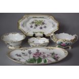 A Collection of Five Pieces of Spode Gilt and Floral Decorated China to Include Large Oval Serving