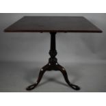 A 19th Century Square Snap Top Mahogany Table on Tripod Support, 77cm