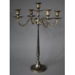 A Modern Pewter Five Branch Candelabra, 51cm high