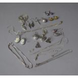 A Collection of Silver and White Metal Items to Include Jasperware Earrings, Egyptian, Celtic and