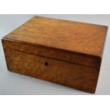 A Late 19th Century Birds Eye Maple Work Box with Inner Removable Inner Tray, 24cm Wide